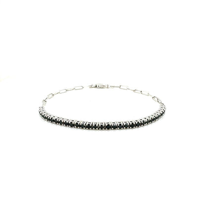 PAPER CLIP BRACELET 14KW BLACK VS1 CVD DIA 1.00CTS