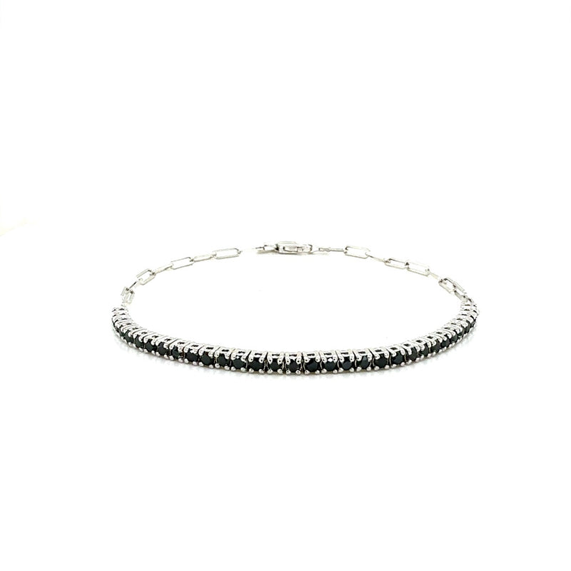 PAPER CLIP BRACELET 14KW BLACK VS1 CVD DIA 1.00CTS