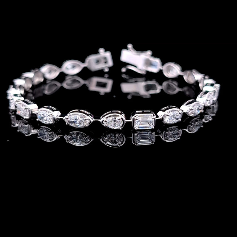 MULTI SHAPE TENNIS BRACELET 14KW FG VS1 CVD DIA 5.86CTS