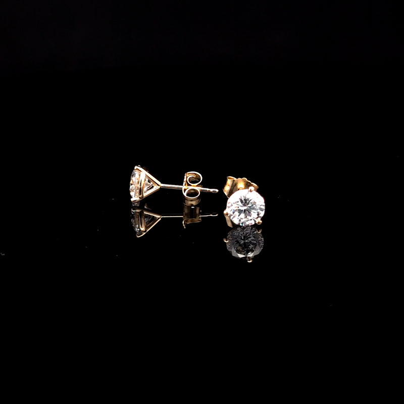 MARTINI STUD EARRINGS 14KY DE VS2 HPHT DIA 1.51CTS