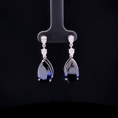 DROP EARRINGS 14KW FG VS CVD DIA 29.99CTS