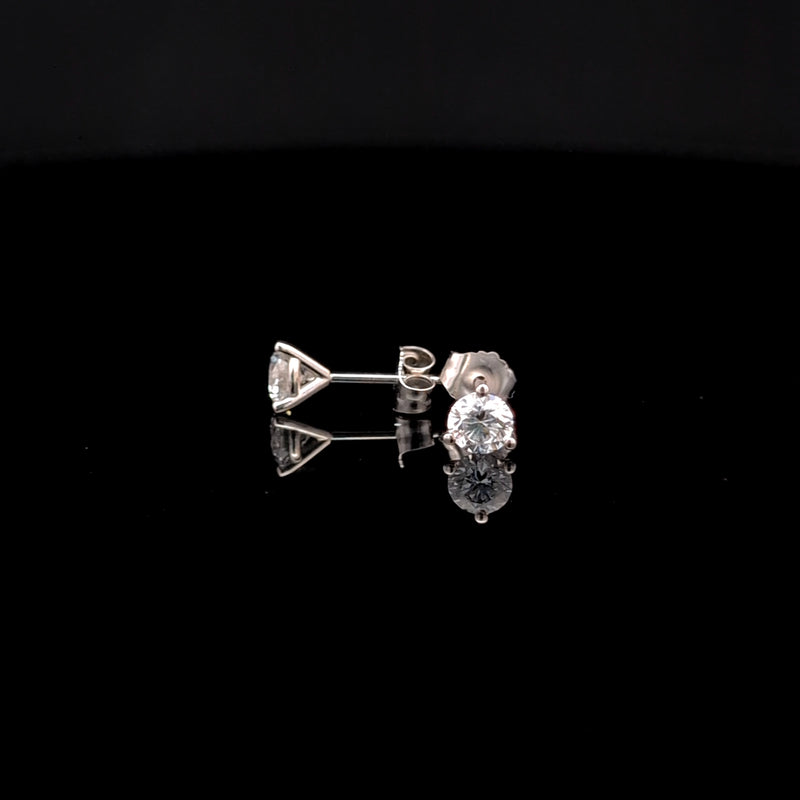 MARTINI STUD EARRINGS 14KW DE VS2 HPHT DIA 0.75CTS