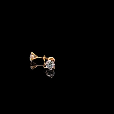 MARTINI STUD EARRINGS 14KY DE VS2 HPHT DIA 2.12CTS