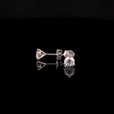 MARTINI STUD EARRINGS 14KW DE VS2 HPHT DIA 0.72CTS