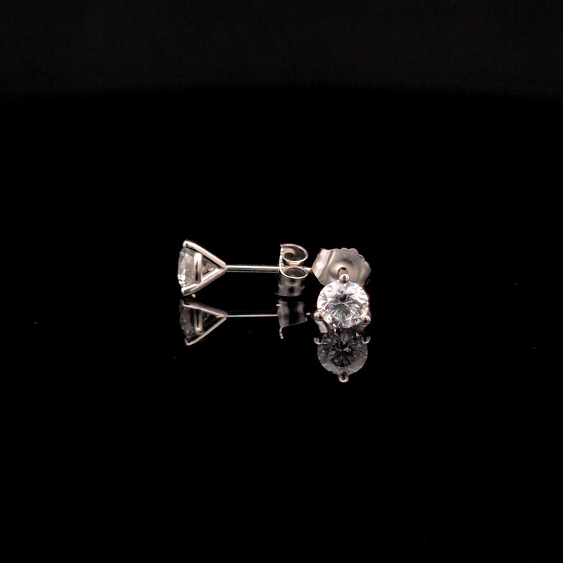 MARTINI STUD EARRINGS 14KW DE VS2 HPHT DIA 0.72CTS