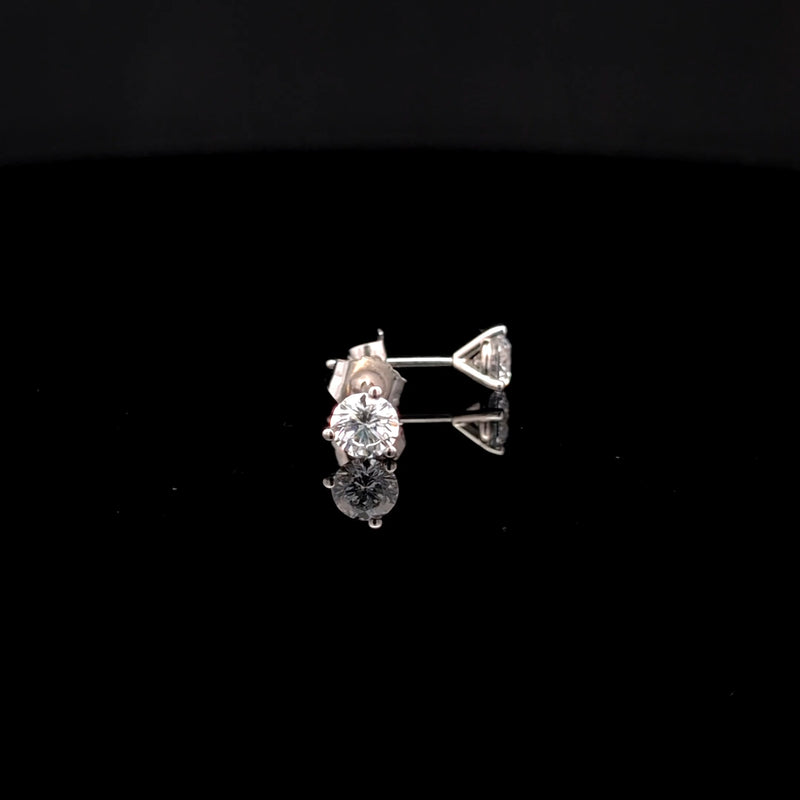 MARTINI STUD EARRINGS 14KW DE VS2 HPHT DIA 0.75CTS