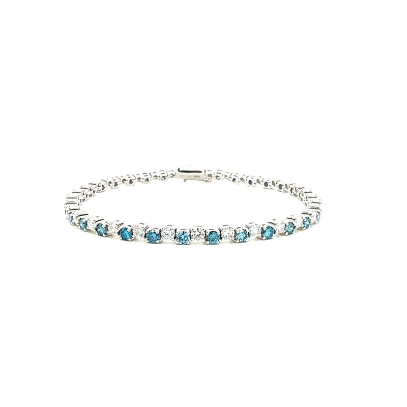 FANCY BRACELET 14KW FG/BLUE VS2 CVD 4.4CTS