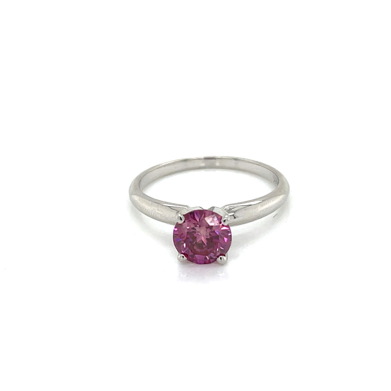 SOLITAIRE RING 14KW PURPLE SI1 CVD DIA 1CTS