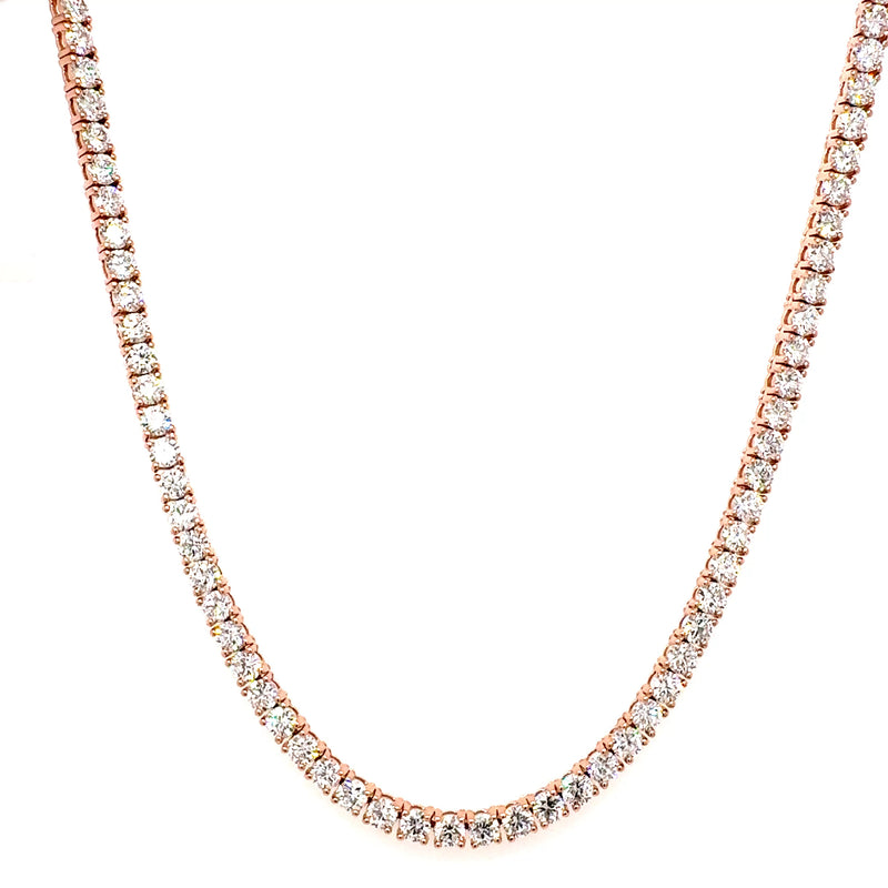 TENNIS NECKLACE 14KR EF VS2 HPHT DIA 7.13CTS
