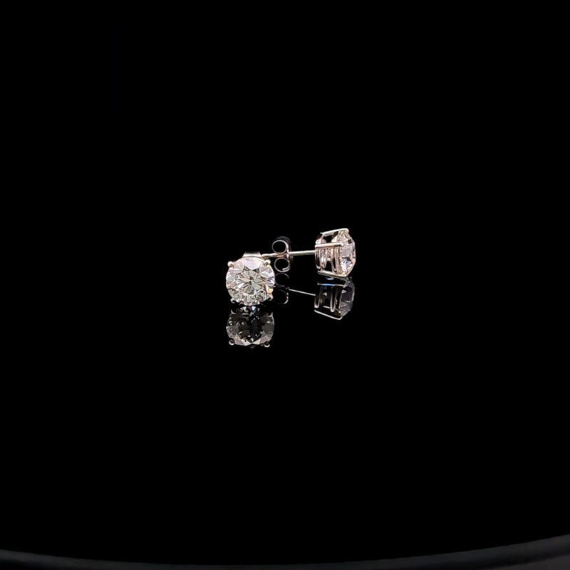BASKET STUD EARRINGS 14KW FG VS2 CVD DIA 3.00CTS