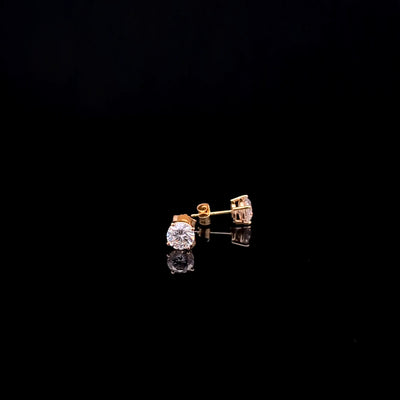 BASKET STUD EARRING 14KY FG VS2 CVD DIA 1.62CTS