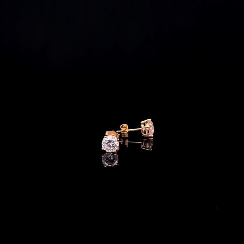 BASKET STUD EARRING 14KY FG VS2 CVD DIA 1.62CTS