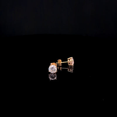 BASKET STUD EARRING 14KY FG VS2 CVD DIA 1.58CTS