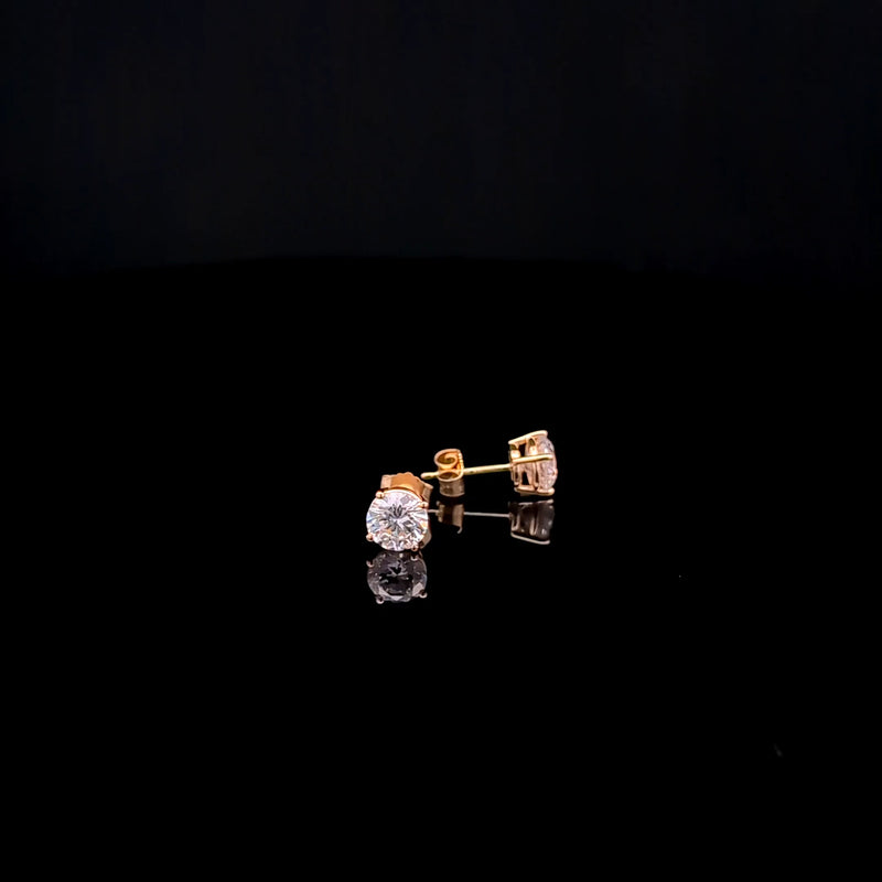BASKET STUD EARRING 14KY FG VS2 CVD DIA 1.58CTS