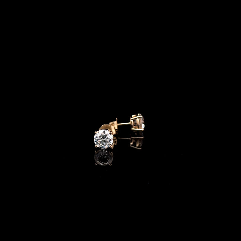 BASKET STUD EARRINGS 14KY DE VS2 HPHT DIA 1.47CTS