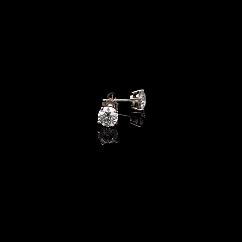 BASKET STUD EARRINGS 14KW DE VS2 HPHT DIA 1.45CTS