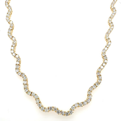 WAVE NECKLACE 14KY FG VS2 CVD DIA 10.34CTS
