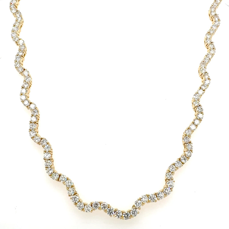 WAVE NECKLACE 14KY FG VS2 CVD DIA 10.34CTS