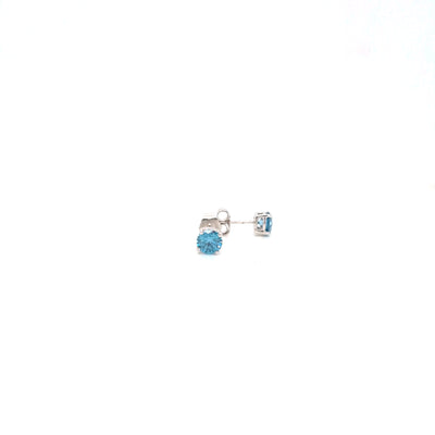 BASKET STUD EARRINGS 14KW BLUE VS CVD DIA 0.86CTS