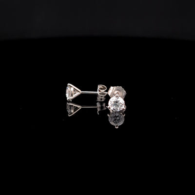 MARTINI STUD EARRINGS 14KW DE VS2 HPHT DIA 0.73CTS