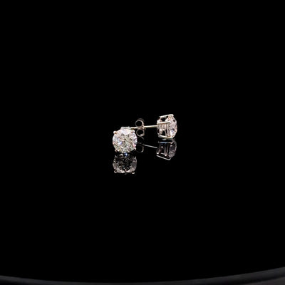 BASKET STUD EARRINGS 14KW FG VS2 CVD DIA 3.00CTS