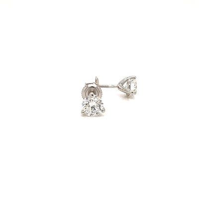 MARTINI STUD EARRINGS 14KW FG VS2 CVD DIA 1.70CTS