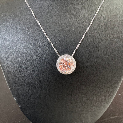 HALO PENDANTS 14KW EF/PINK VS2 HPHT DIA 2.43CTS
