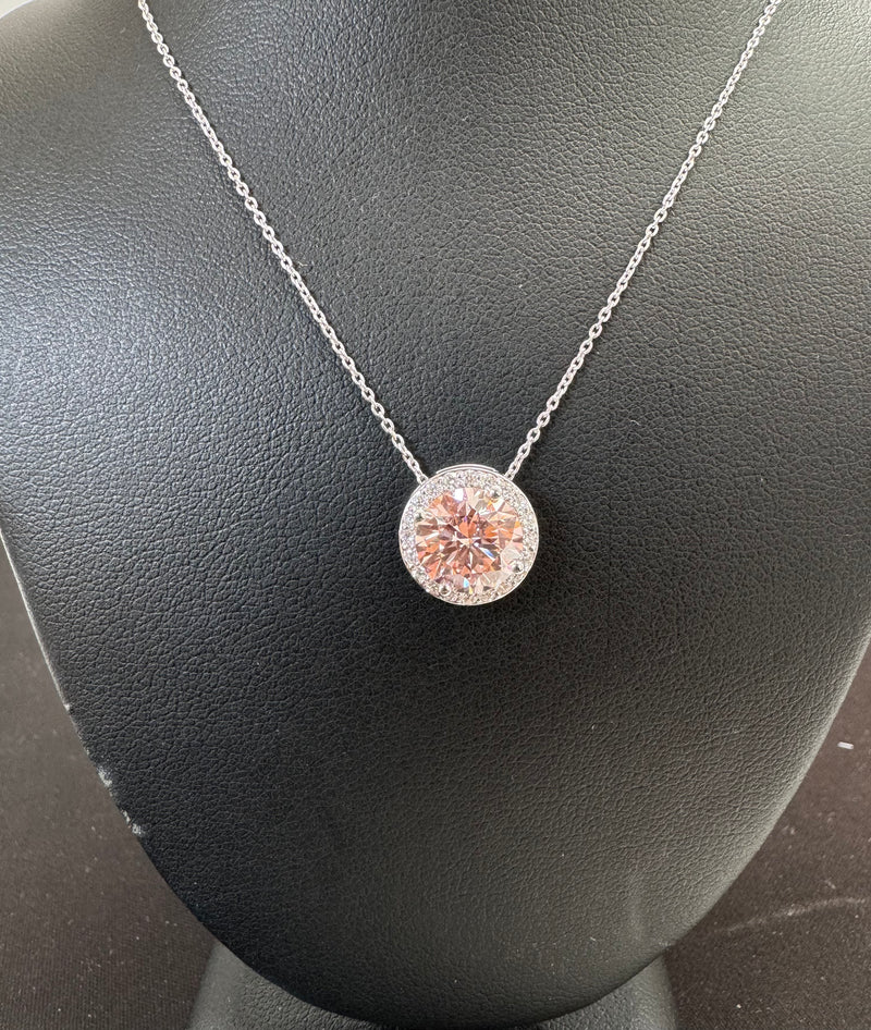 HALO PENDANTS 14KW EF/PINK VS2 HPHT DIA 2.43CTS