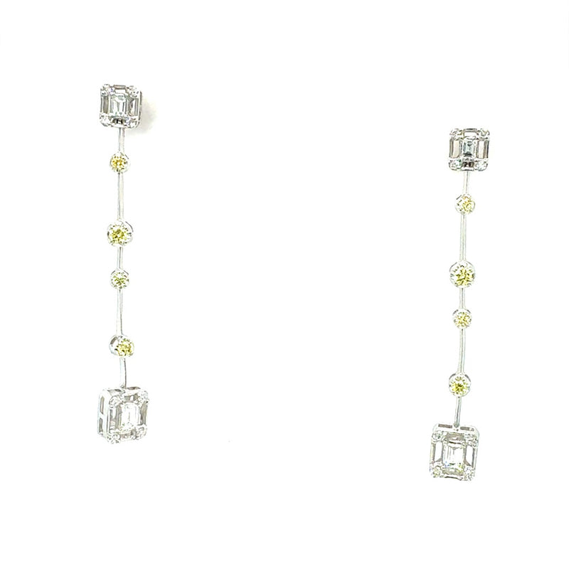 DROP EARRINGS 14KW EF/FG/YELLOW VS HPHT DIA 0.63CTS