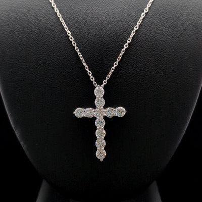 CROSS PENDANT 14KW FG VS2 CVD DIA 2.22CTS