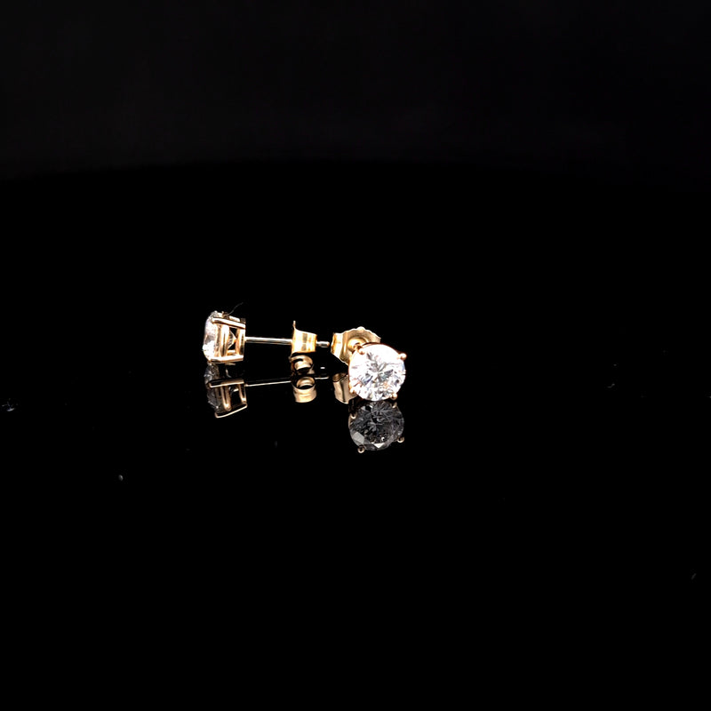 BASKET STUD EARRINGS 14KY DE VS2 HPHT DIA 1.5CTS