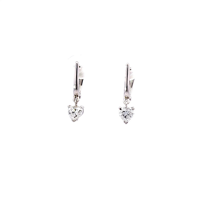 DROP HOOPS EARRING 14KW EF VS1 HPHT DIA 0.91CTS
