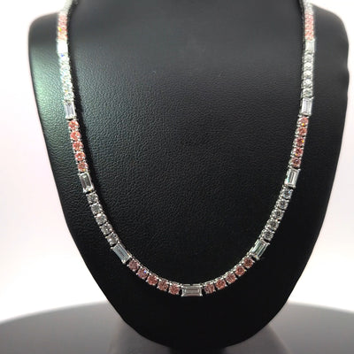 TENNIS NECKLACE 14KW FG VS2 CVD DIA 10.89CTS