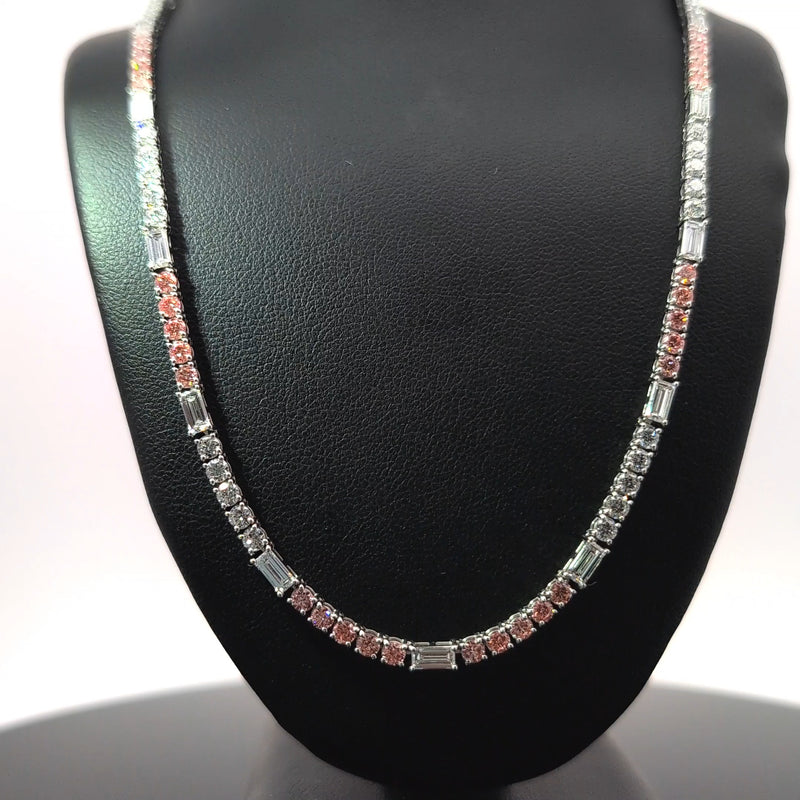 TENNIS NECKLACE 14KW FG VS2 CVD DIA 10.89CTS