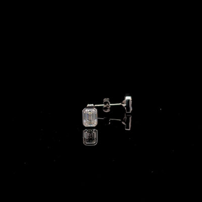 STUD EARRING 14KW EF VS1 HPHT DIA 2.02CTS