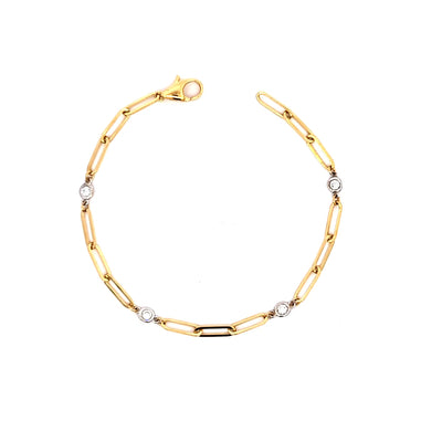 PAPER CLIP BRACELET 14KW/Y EF VS2 HPHT DIA 0.20CTS