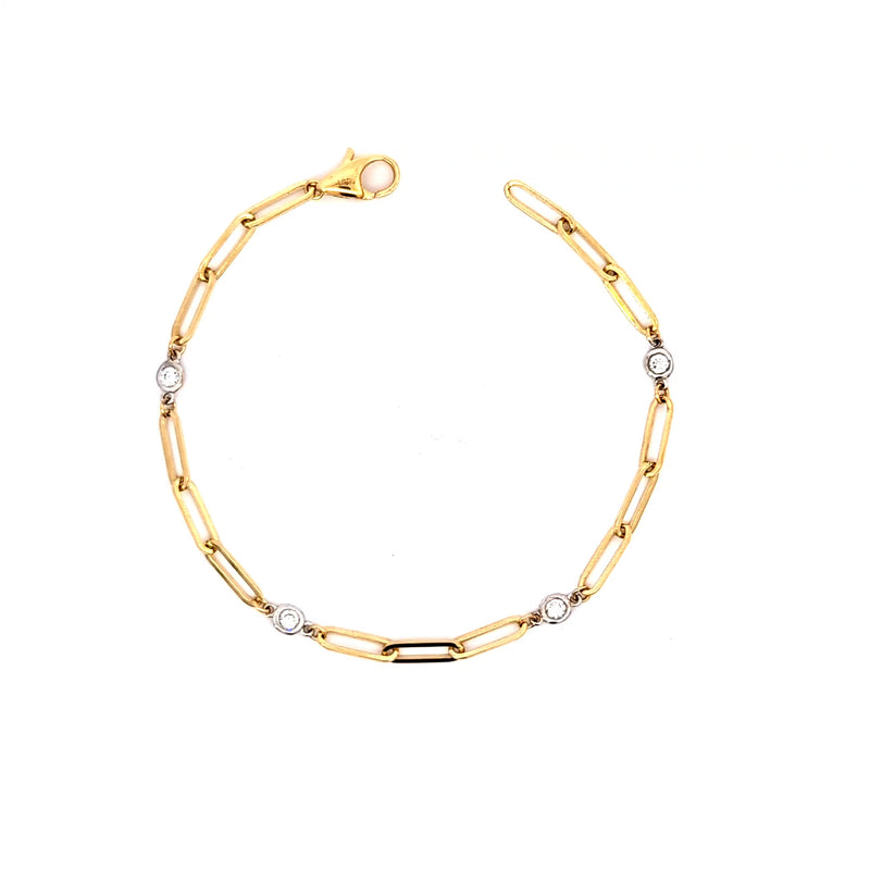 PAPER CLIP BRACELET 14KW/Y EF VS2 HPHT DIA 0.20CTS