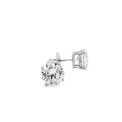 BASKET STUD EARRINGS 14KW F VVS2 (IGI)  CVD DIA 4.09CTS
