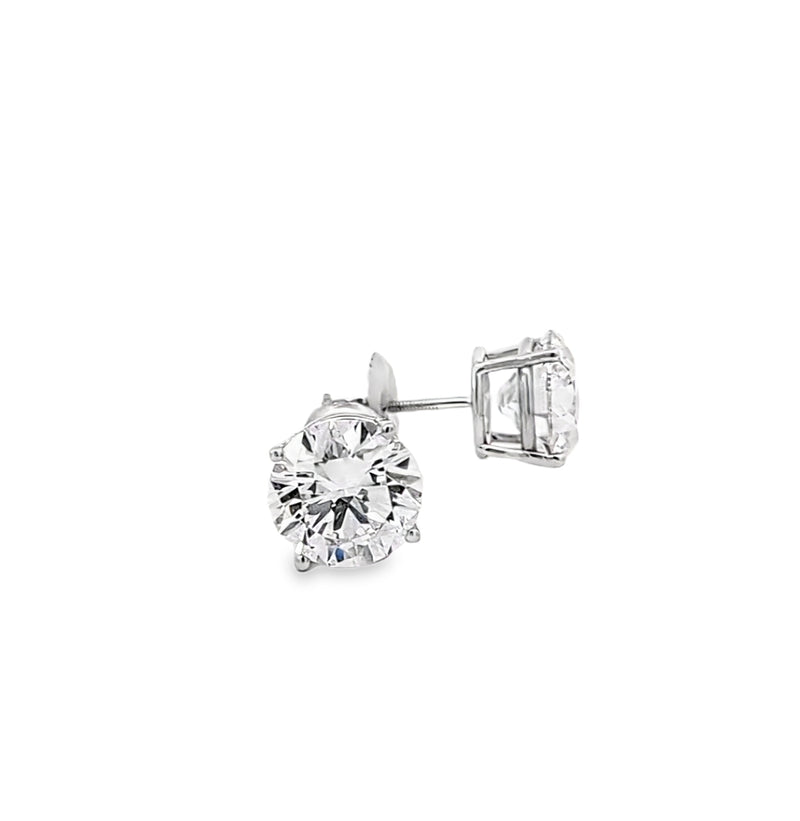 BASKET STUD EARRINGS 14KW F VVS2 (IGI)  CVD DIA 4.09CTS