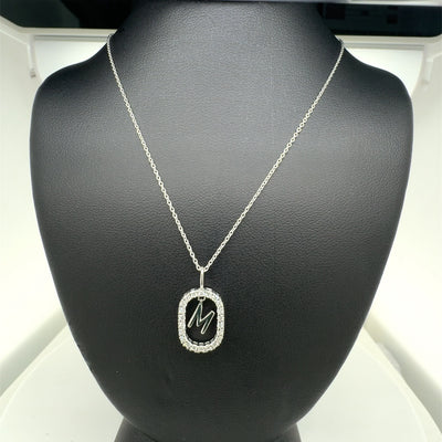 ALPHABET M PENDANT 14KW FG VS2 CVD DIA 0.25CTS