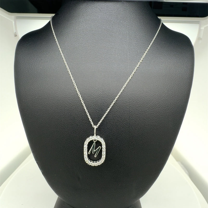 ALPHABET M PENDANT 14KW FG VS2 CVD DIA 0.25CTS