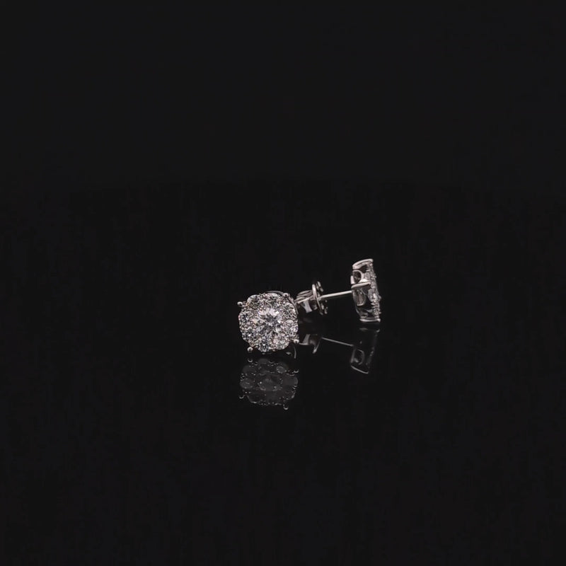 CLUSTER EARRING 14KW FG VS2 CVD DIA 1.30CTS
