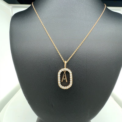 ALPHABET A PENDANT 14KR FG VS2 CVD DIA 0.25CTS