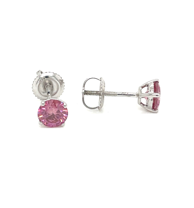 BASKET STUD EARRINGS 14KW PURPLE VS CVD DIA 1.01CTS