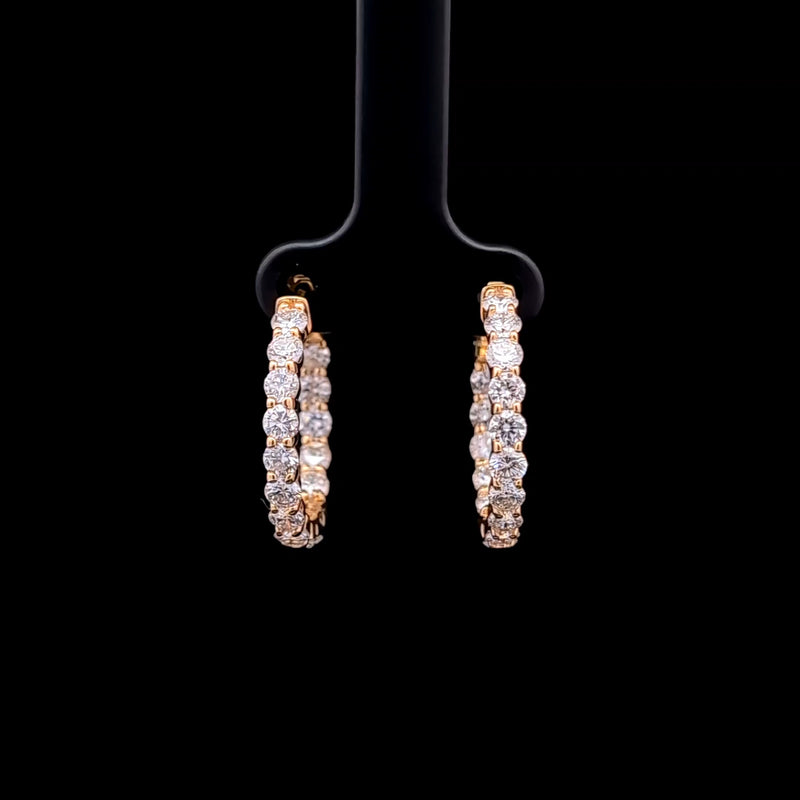 IN OUT HOOPS EARRINGS 14KY FG VS2 CVD DIA 3.11CTS