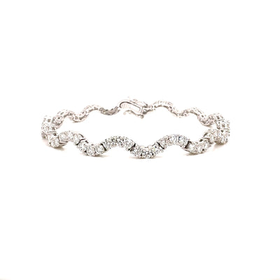 WAVE TENNIS BRACELET 14KW FG VS2 CVD DIA 4.41CTS
