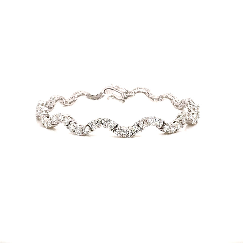 WAVE TENNIS BRACELET 14KW FG VS2 CVD DIA 4.41CTS