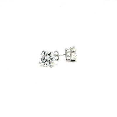 BASKET STUD EARRINGS 14KW FG VS2 CVD DIA 4.23CTS