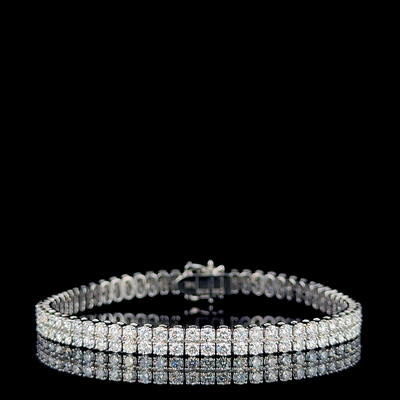 2 ROW TENNIS BRACELET 14KW FG VS CVD DIA 6.71CTS