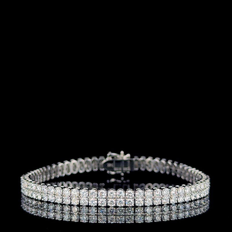2 ROW TENNIS BRACELET 14KW FG VS CVD DIA 6.71CTS